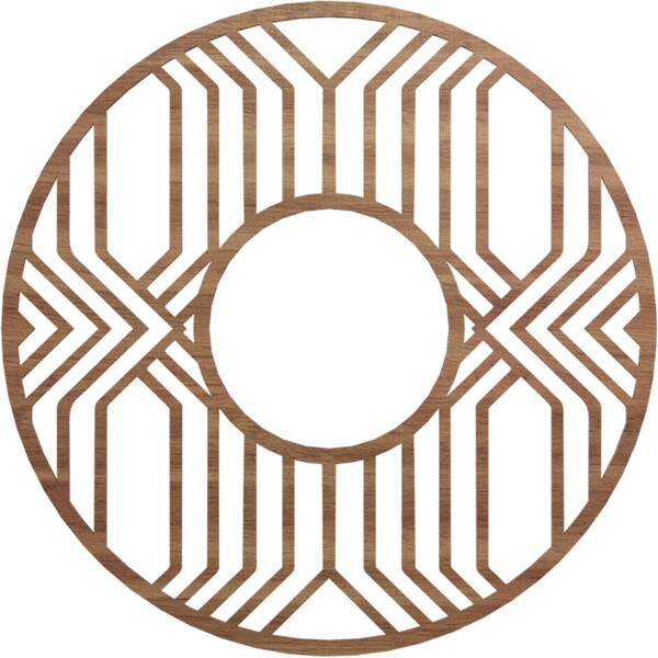 Ekena Millwork Empire Wood Fretwork Pierced Ceiling Medallion, Walnut, 28"OD x 10 1/4"ID x 1/4"T CMWP28X28X0250EPWA - main